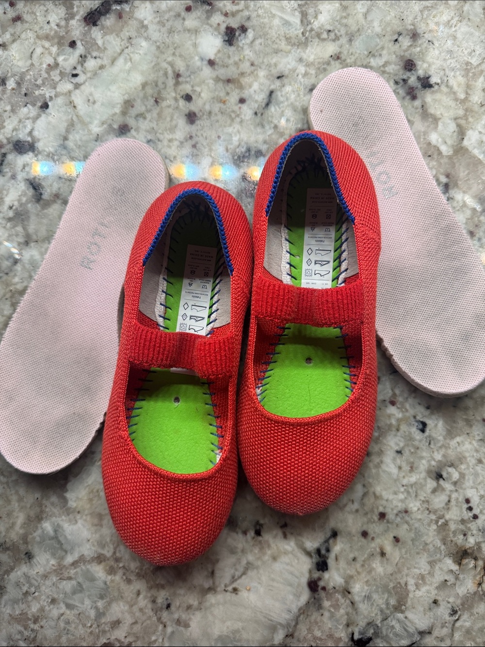 Rothy's Red Knit Mary Jane Flats for Kids - Picture 3 of 6